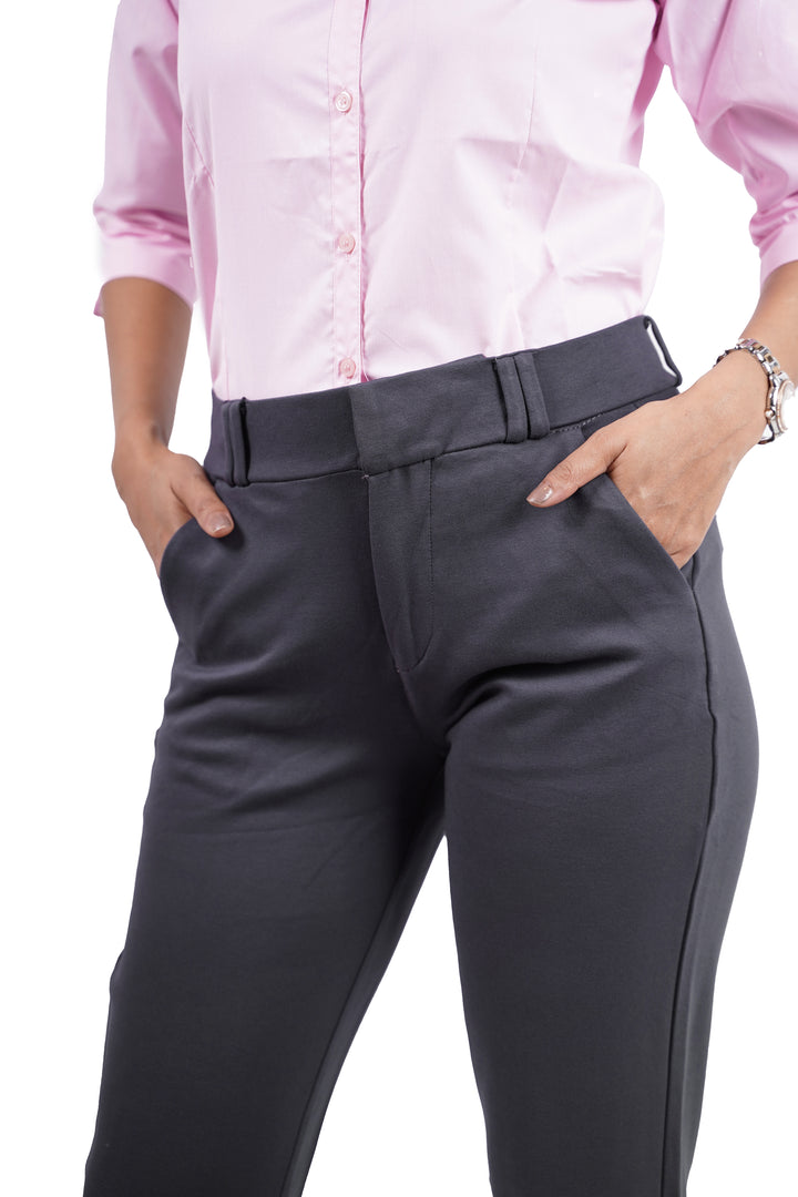 EleganceFit Trousers - Slate Grey