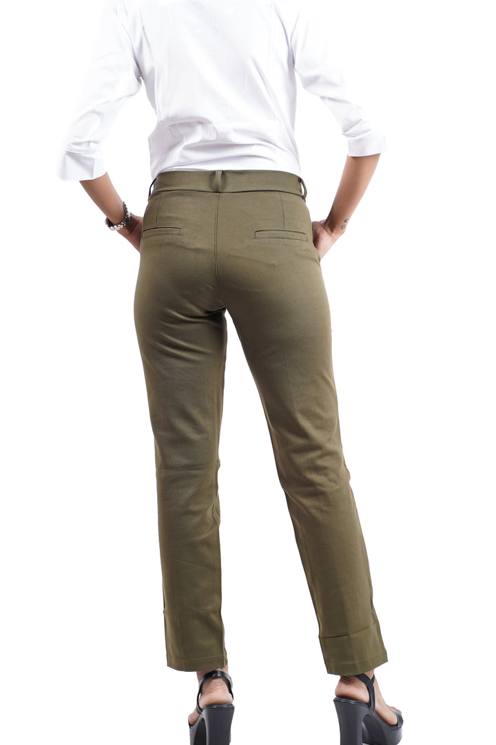 EleganceFit Trousers - Olive green