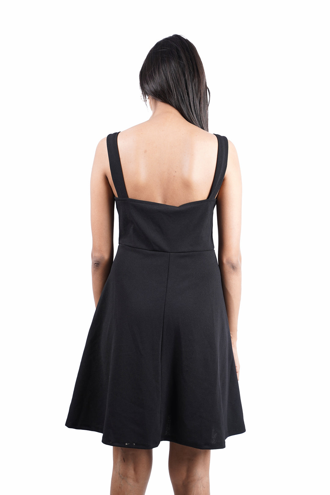 Center Chic Zip-Up Dress-Black