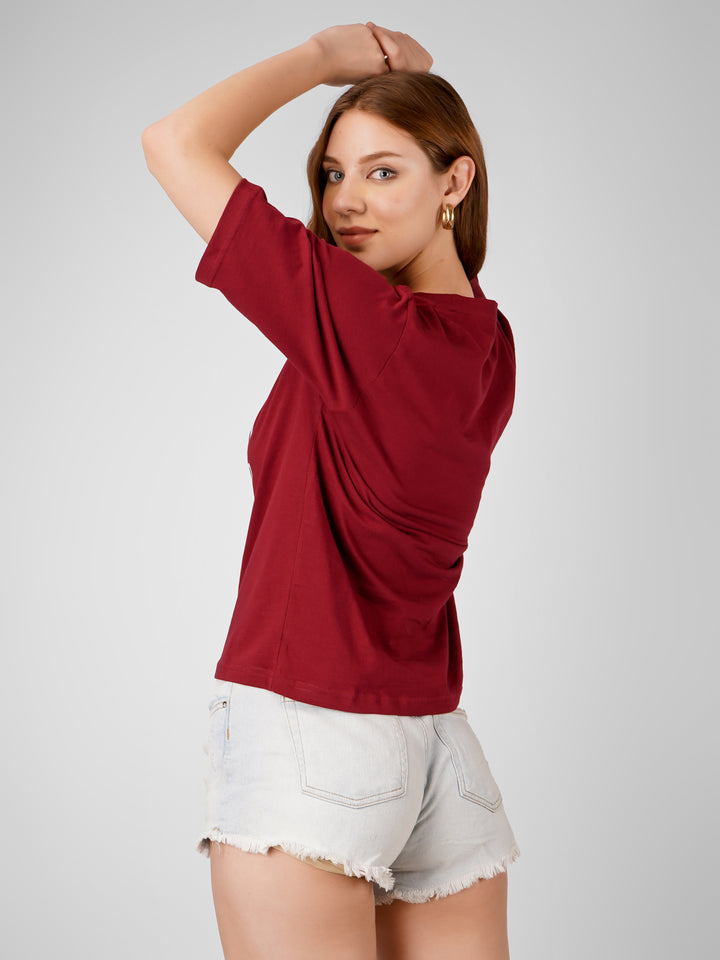 SlouchStyle Tee-Maroon