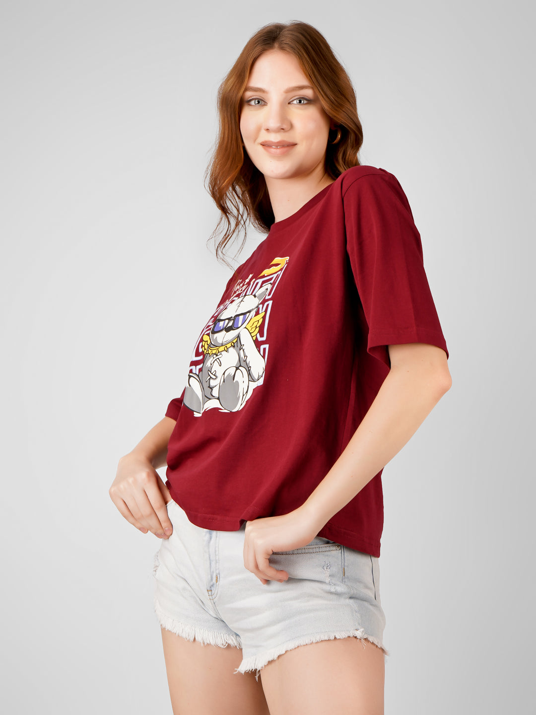 SlouchStyle Tee-Maroon