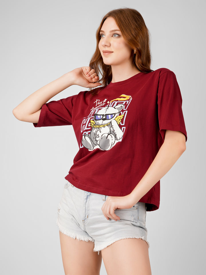 SlouchStyle Tee-Maroon