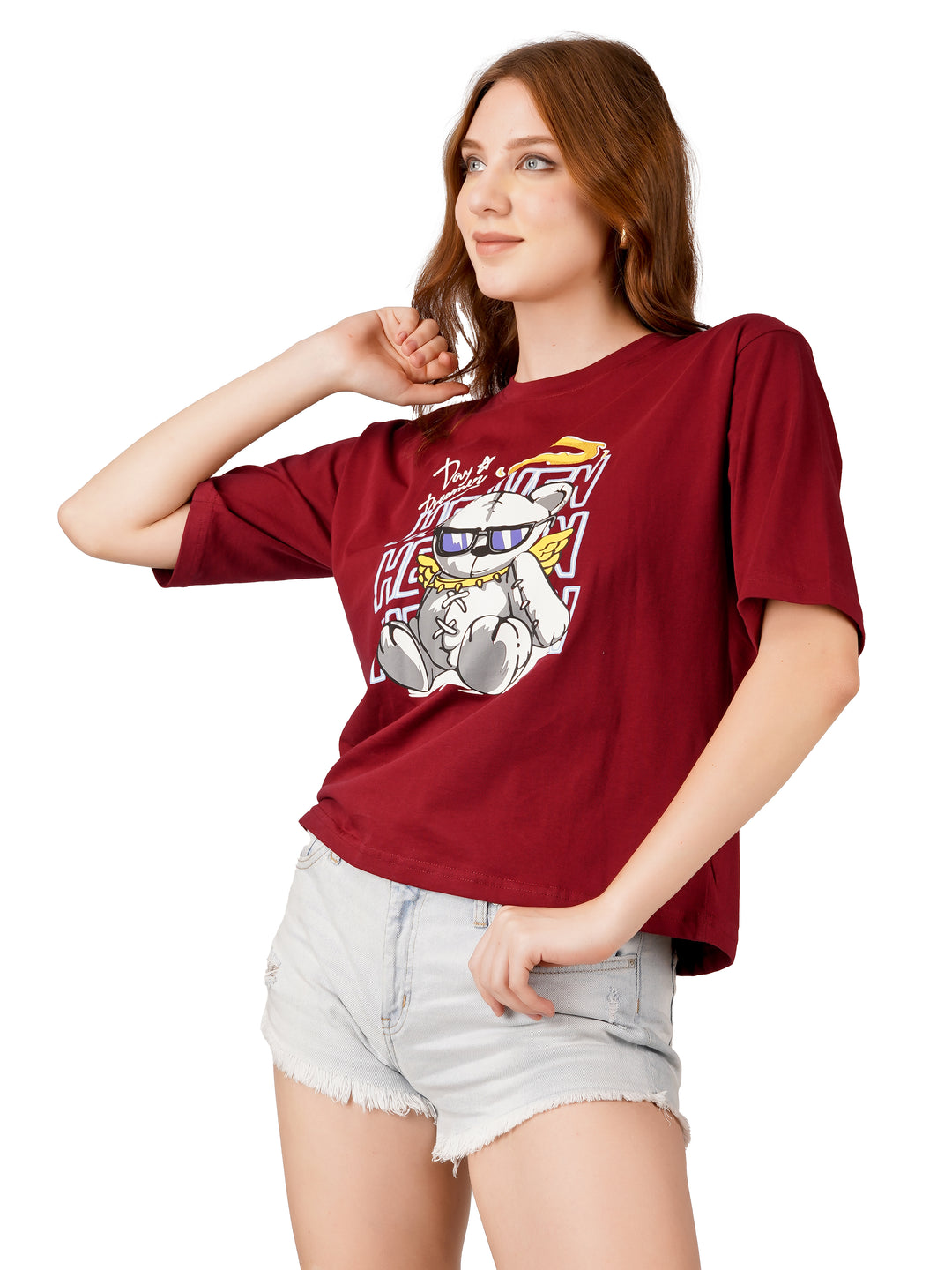 SlouchStyle Tee-Maroon