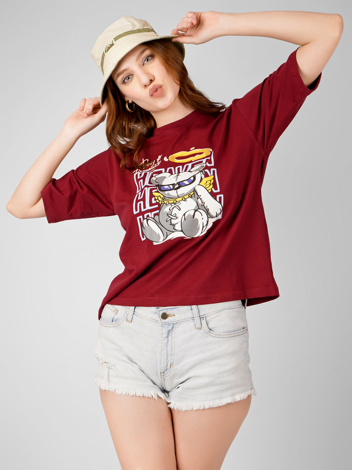 SlouchStyle Tee-Maroon