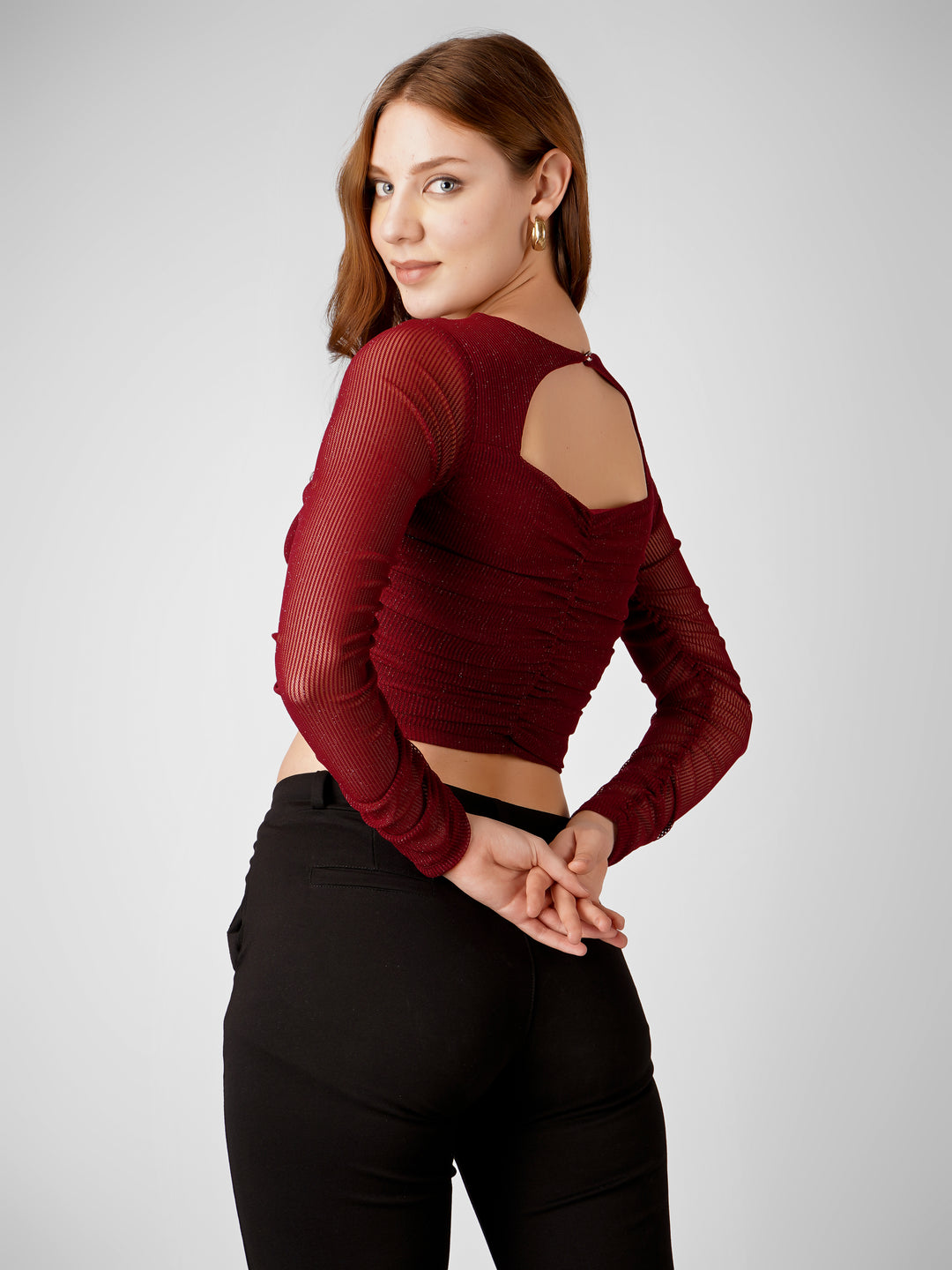 SQUARE NECK POWER NET CROP TOP