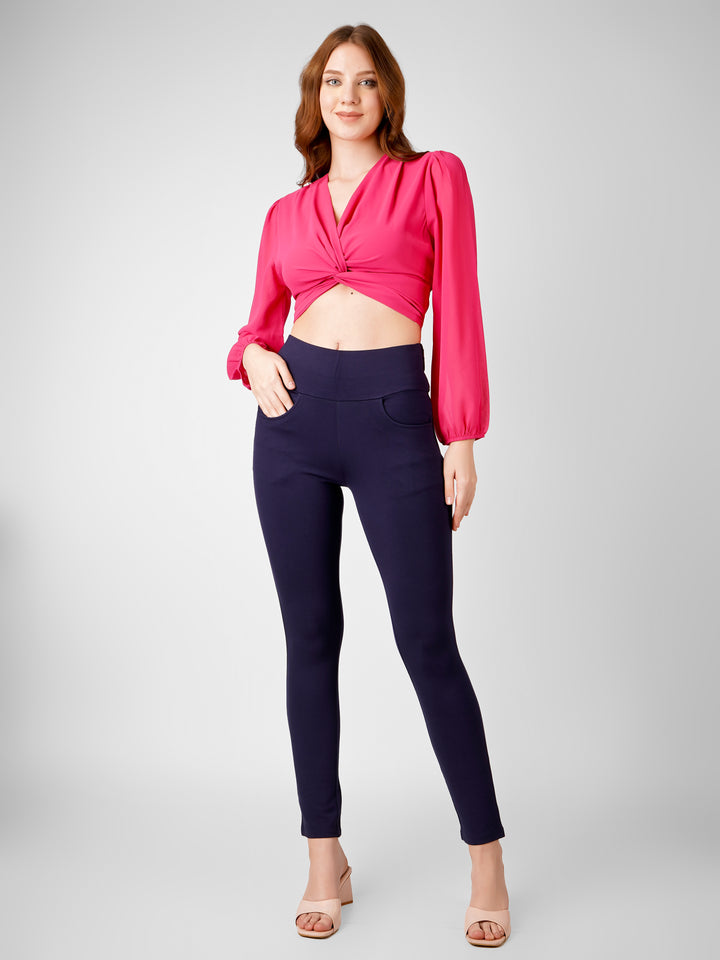 Sleek Flex Jeggings - Navy Blue