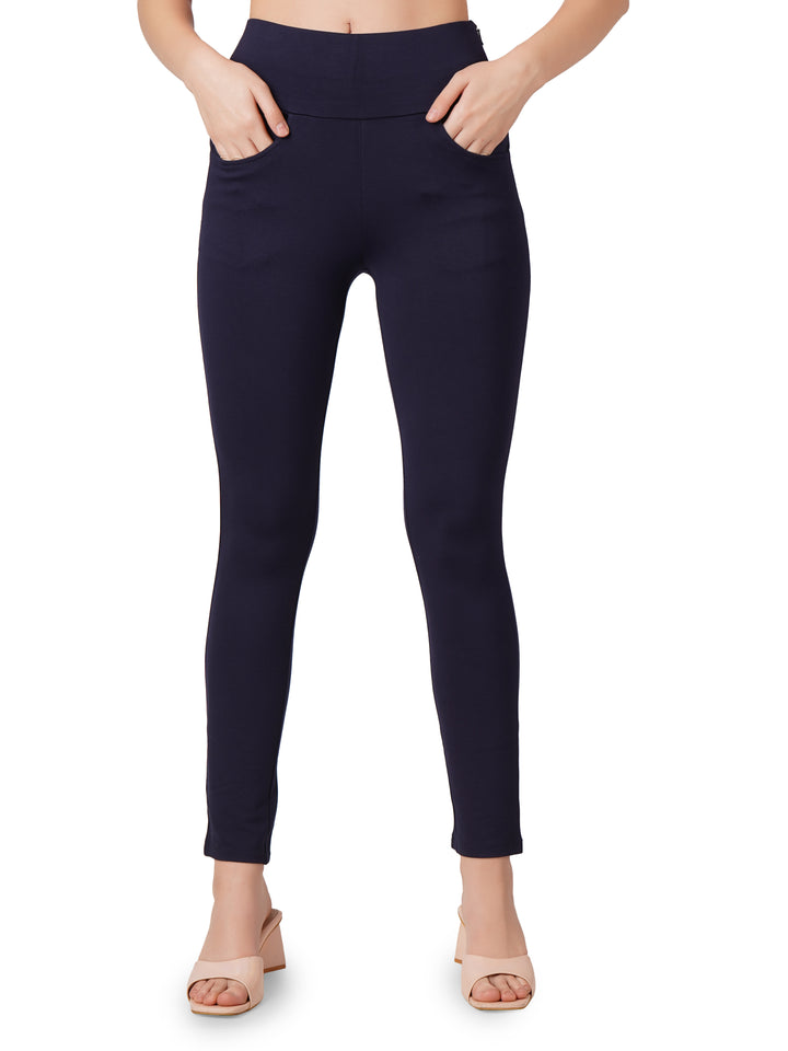 Sleek Flex Jeggings - Navy Blue