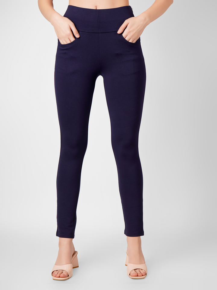 Sleek Flex Jeggings - Navy Blue