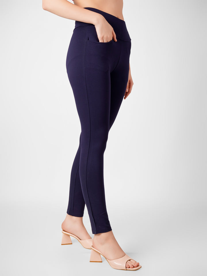 Sleek Flex Jeggings - Navy Blue