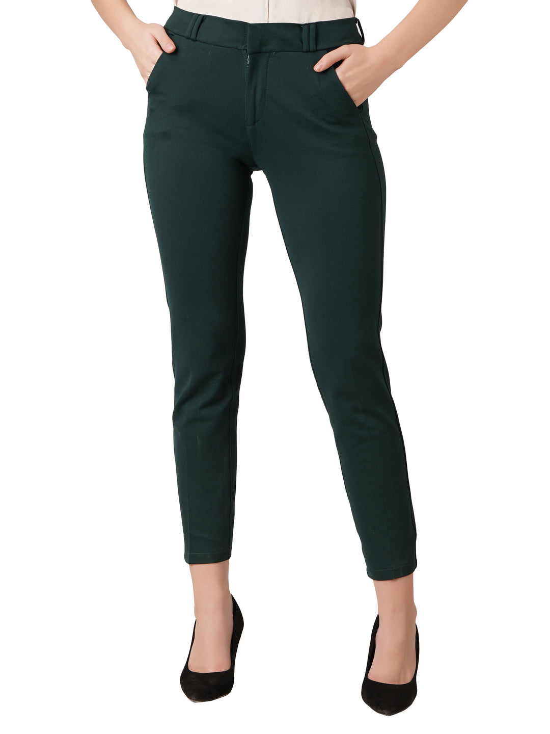 EleganceFit Trousers - Bottle green