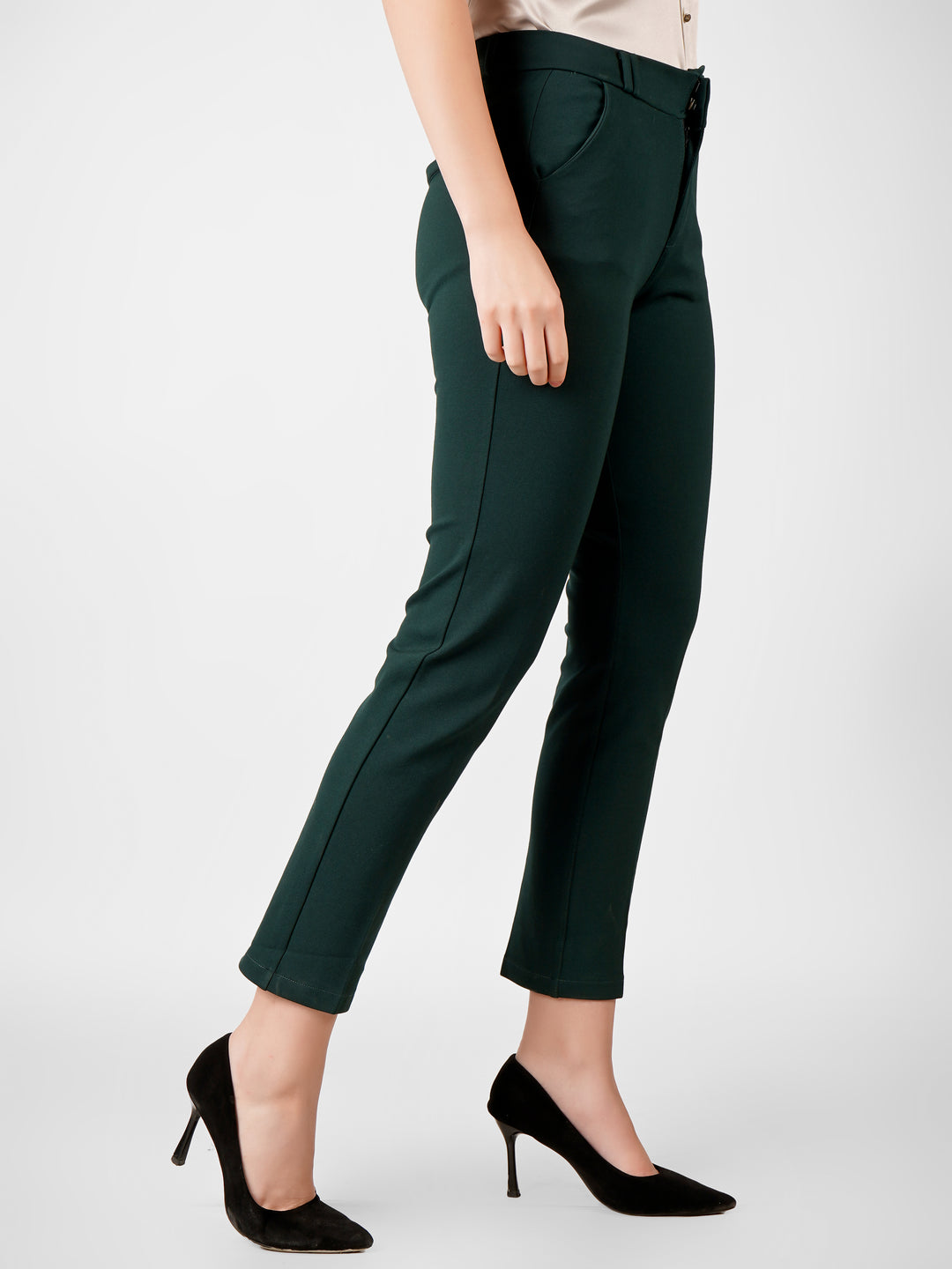 EleganceFit Trousers - Bottle green