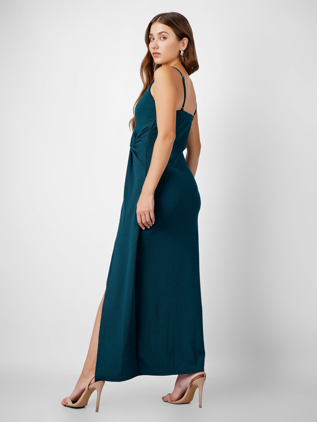 KNOTTED WAIST MAXI DRESS