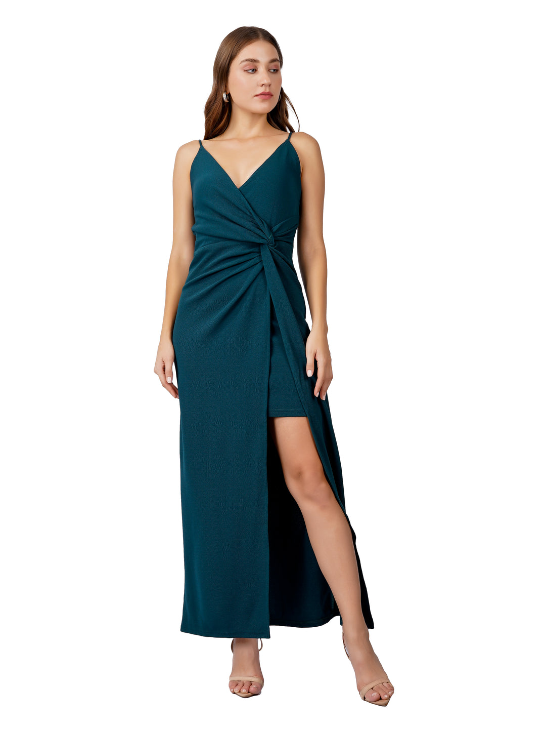 KNOTTED WAIST MAXI DRESS