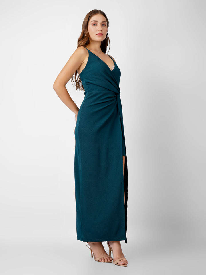 KNOTTED WAIST MAXI DRESS