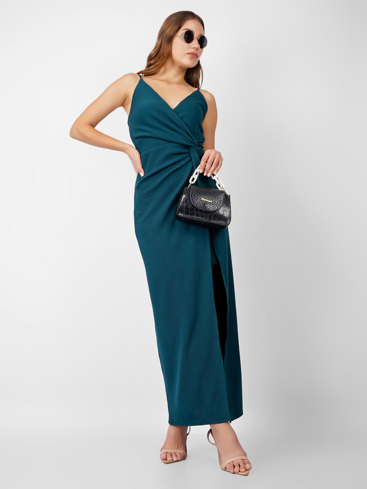 KNOTTED WAIST MAXI DRESS