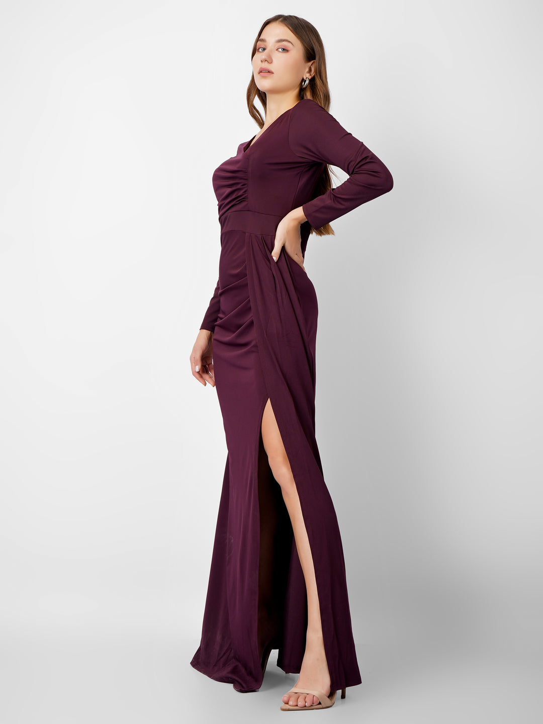 FRONT SLIT CLASSY MAXI DRESS