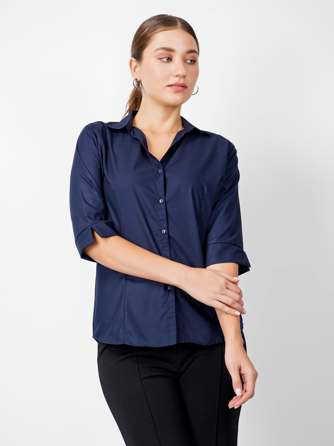 NAVY BLUE CLASSIC COTTON SHIRT