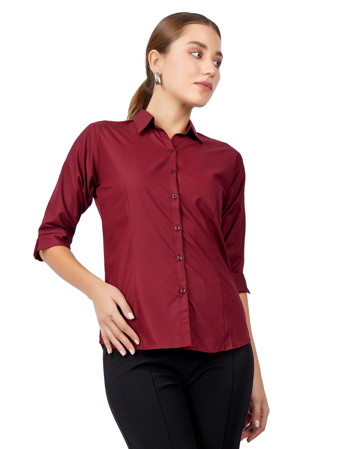 WINE CLASSIC COTTON SHIRT PLUS SIZE