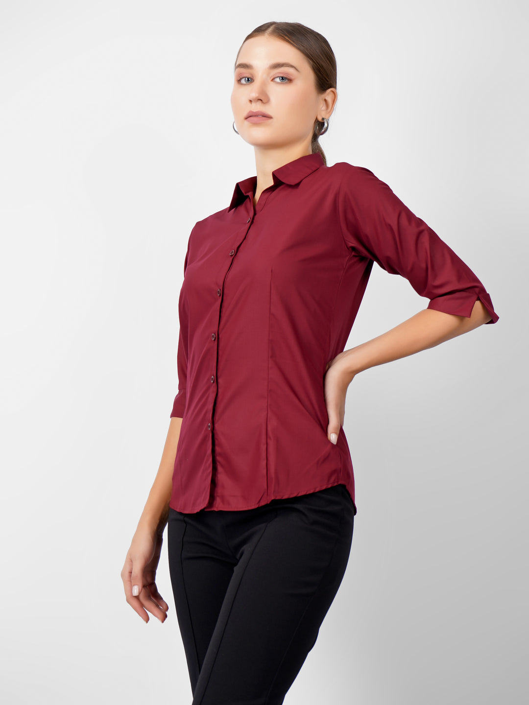 WINE CLASSIC COTTON SHIRT PLUS SIZE