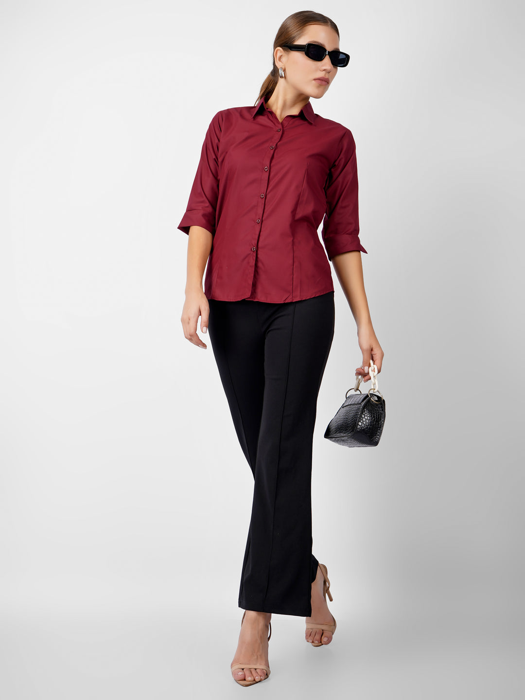 WINE CLASSIC COTTON SHIRT PLUS SIZE