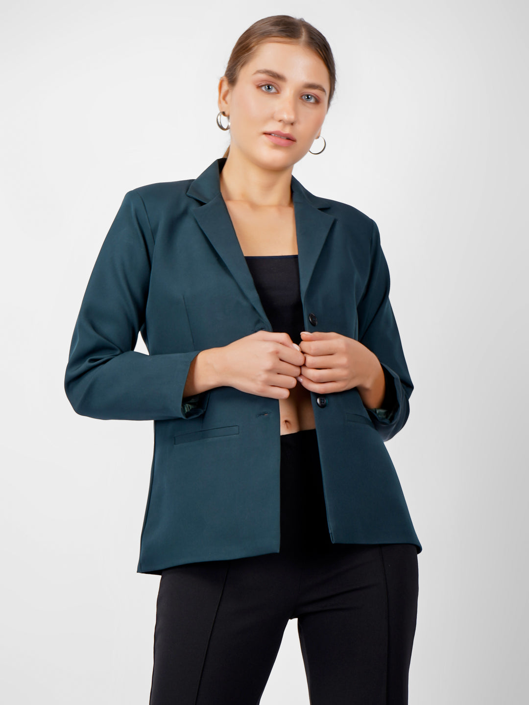 Bottle Green Regular-fit Blazer