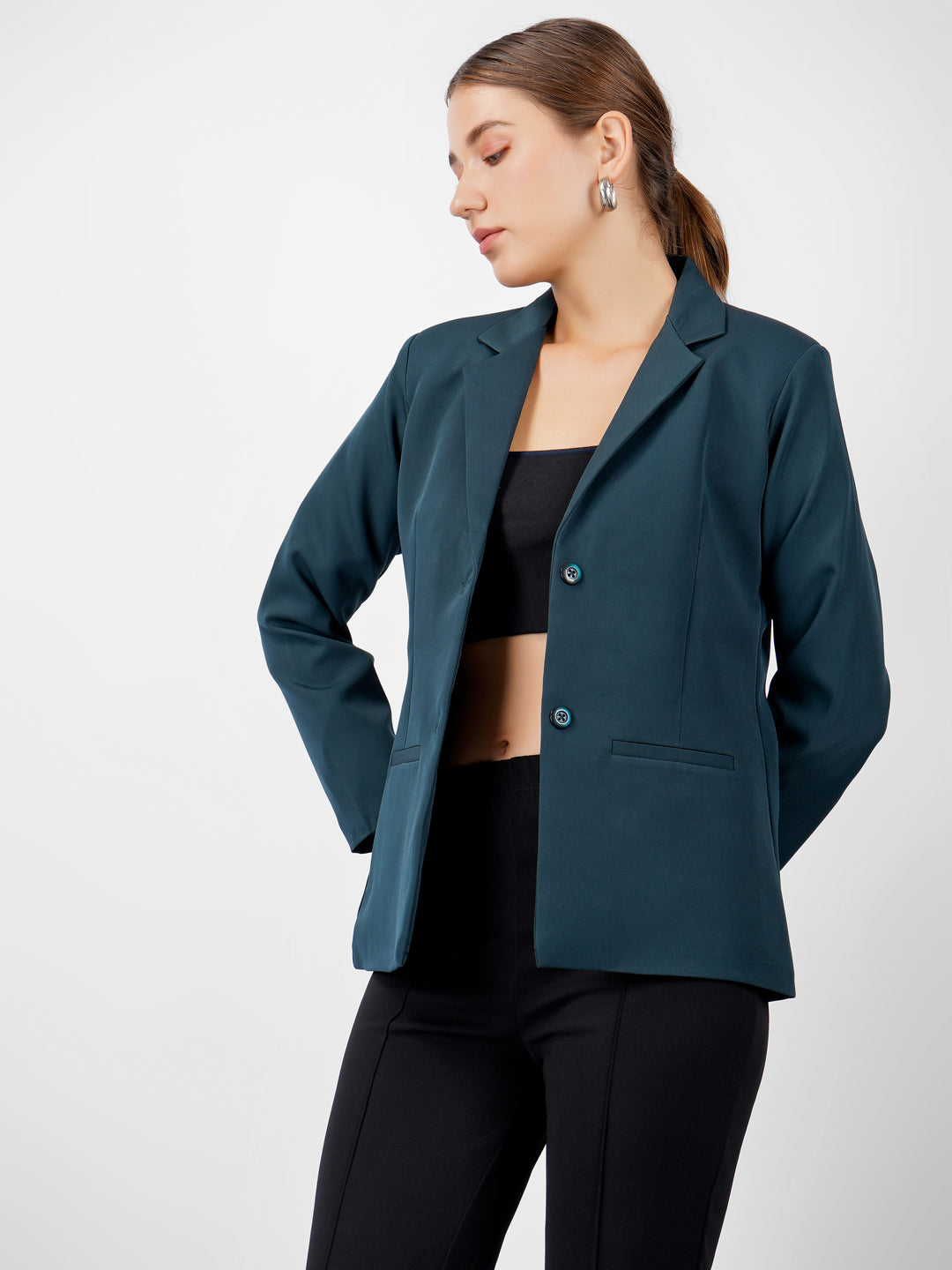 Bottle Green Regular-fit Blazer