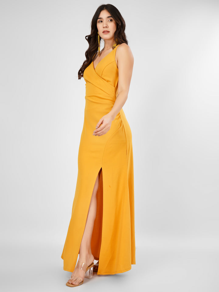 OVERLAP SLITSTYLE MAXI DRESS