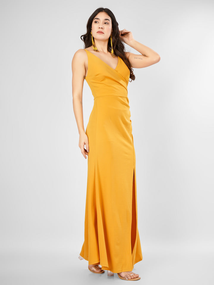 OVERLAP SLITSTYLE MAXI DRESS