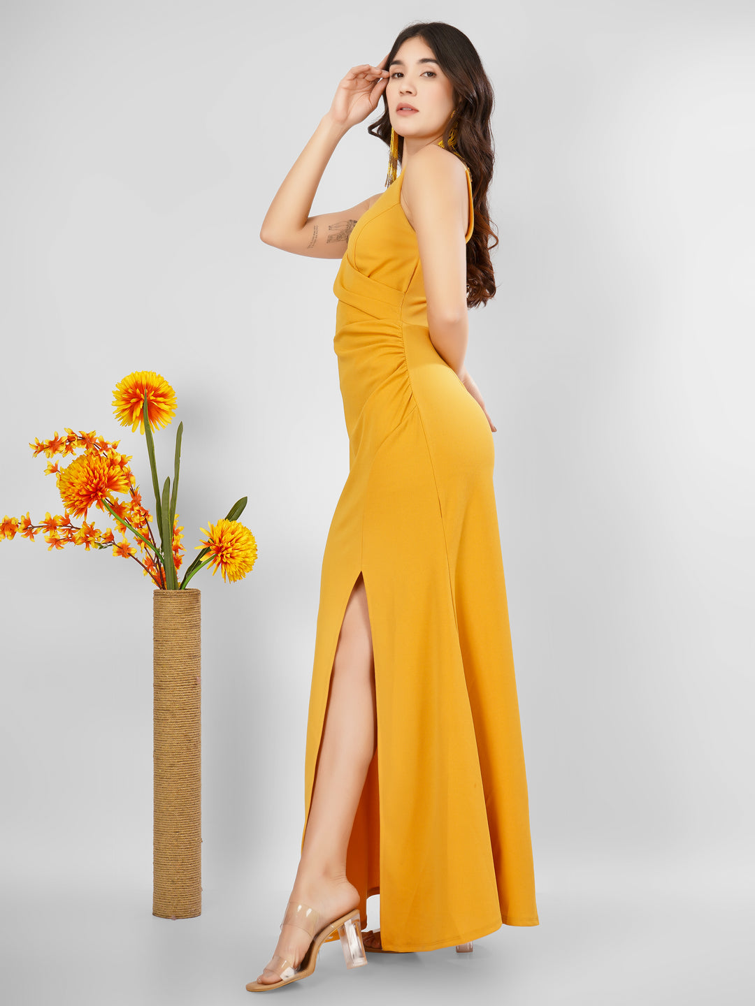 OVERLAP SLITSTYLE MAXI DRESS