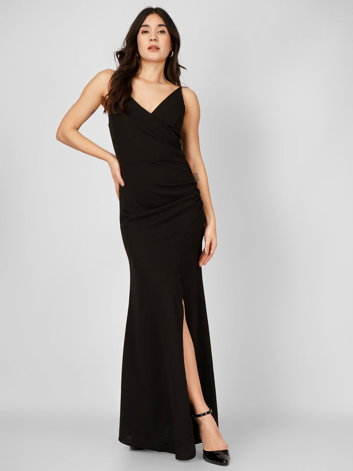 OVERLAP SLITSTYLE MAXI DRESS