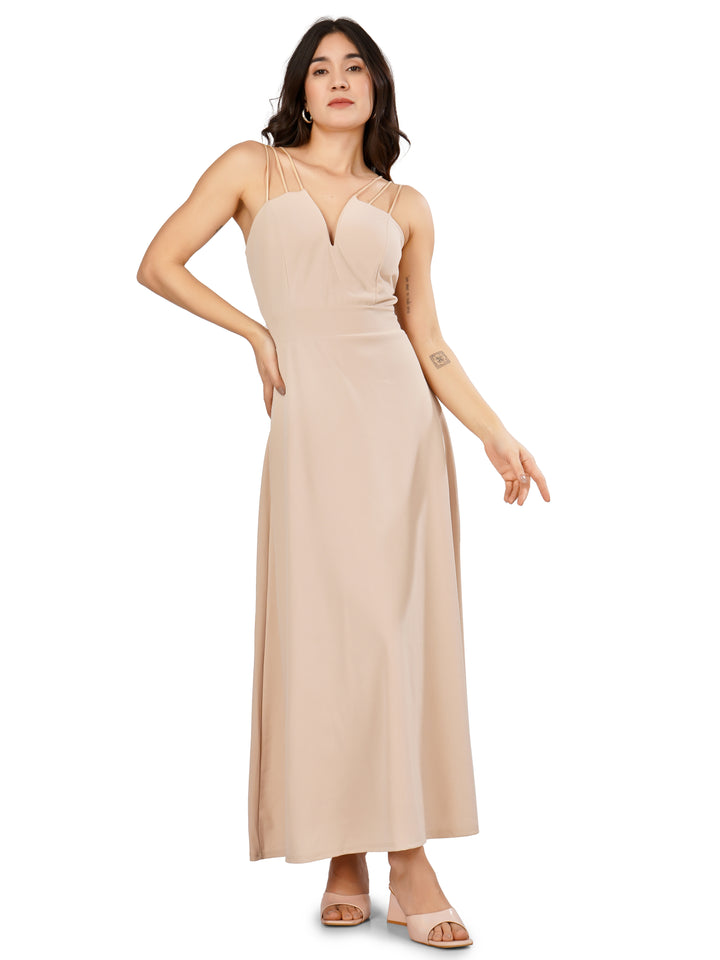 TRIO SRAPPY FLARE MAXI DRESS