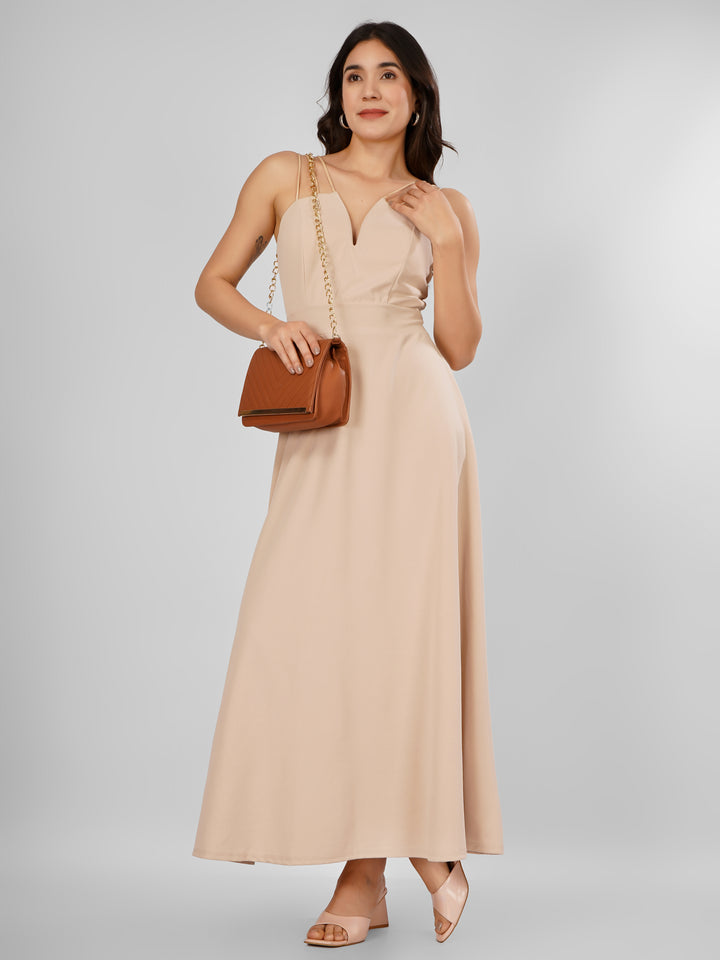 TRIO SRAPPY FLARE MAXI DRESS