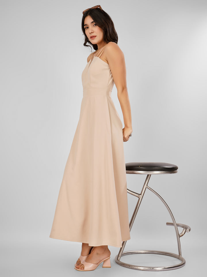 TRIO SRAPPY FLARE MAXI DRESS