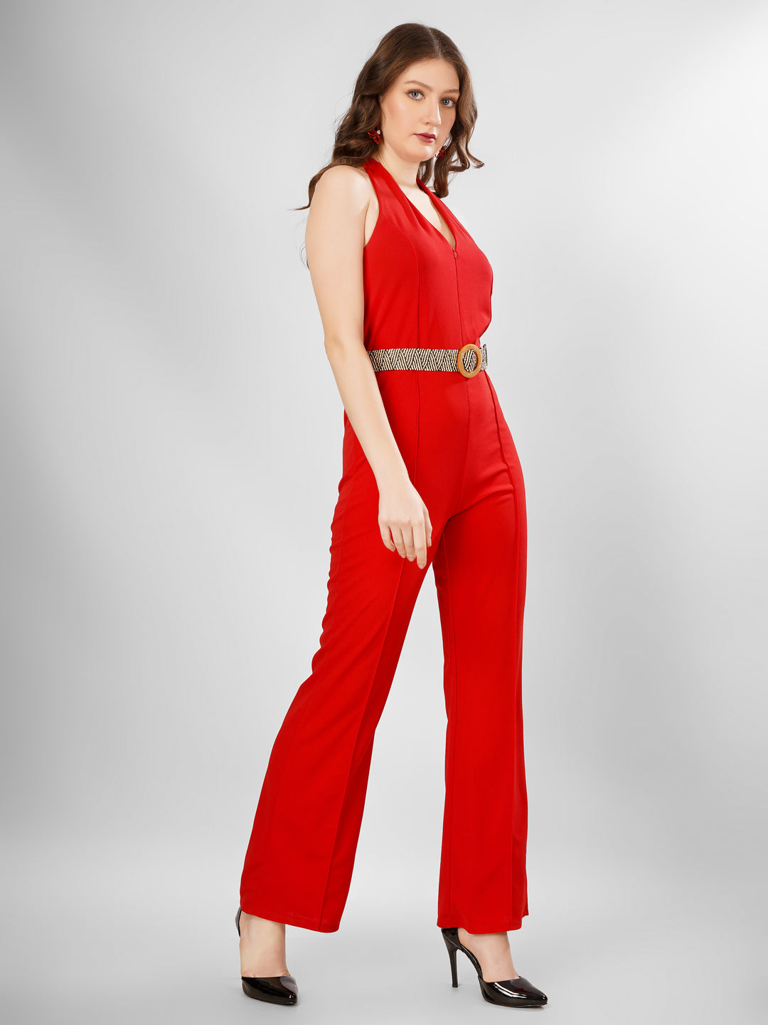 BACK KNOT BETLTED JUMPSUIT