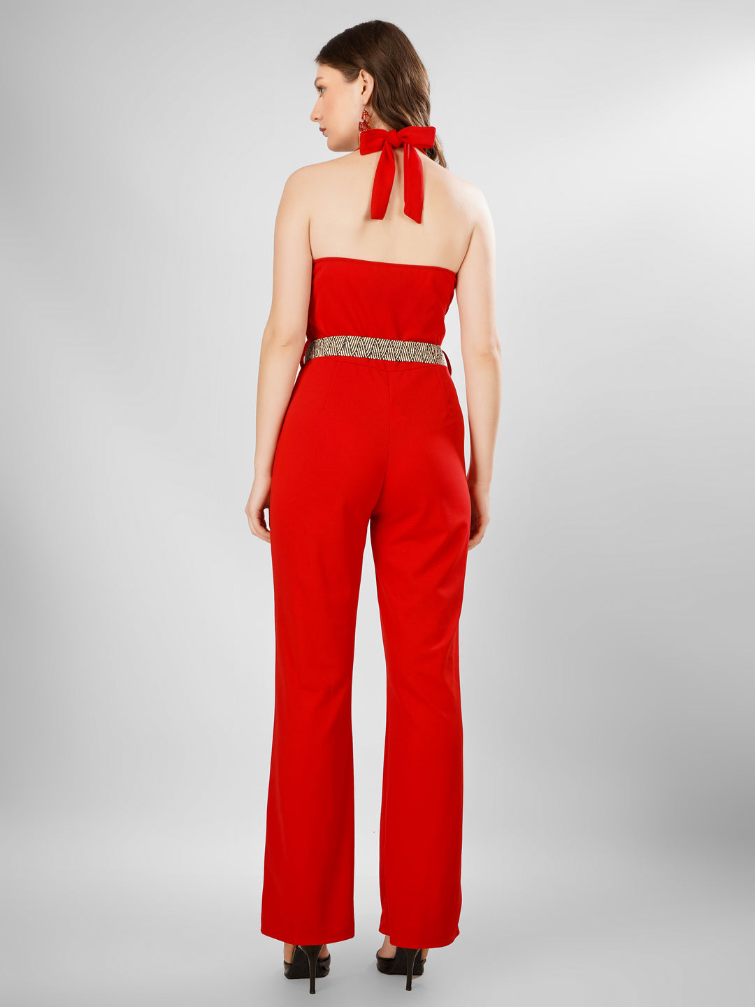 BACK KNOT BETLTED JUMPSUIT