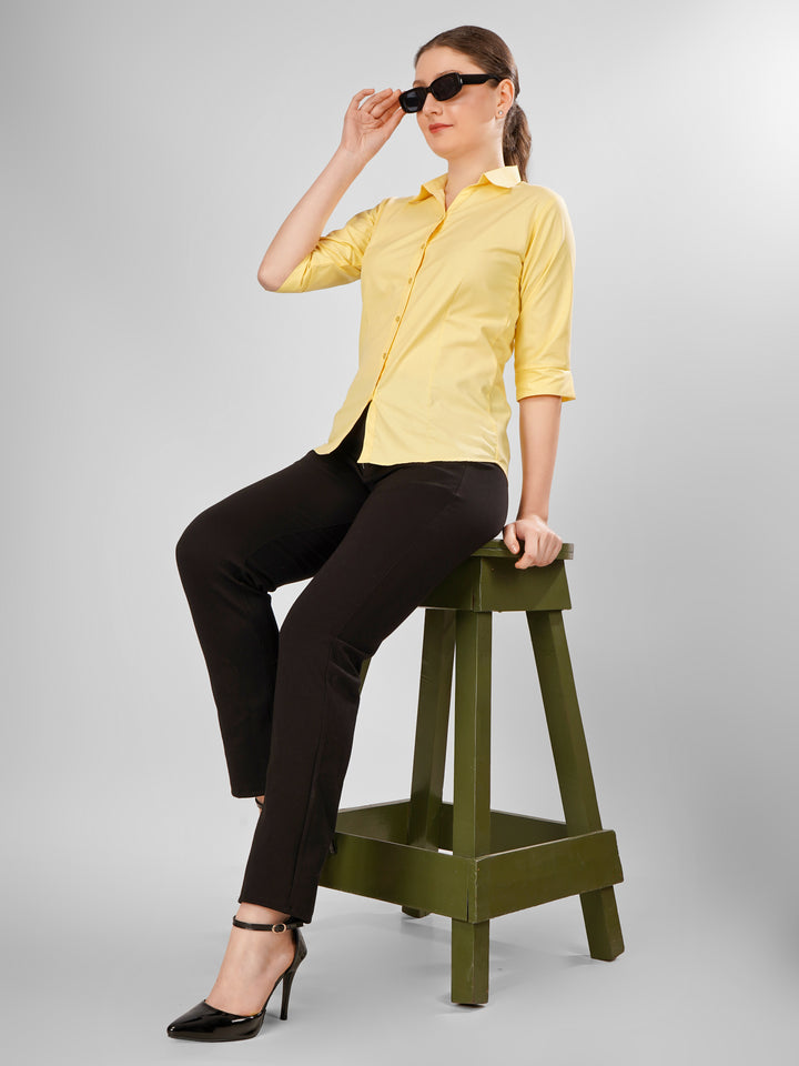 YELLOW CLASSIC COTTON SHIRT