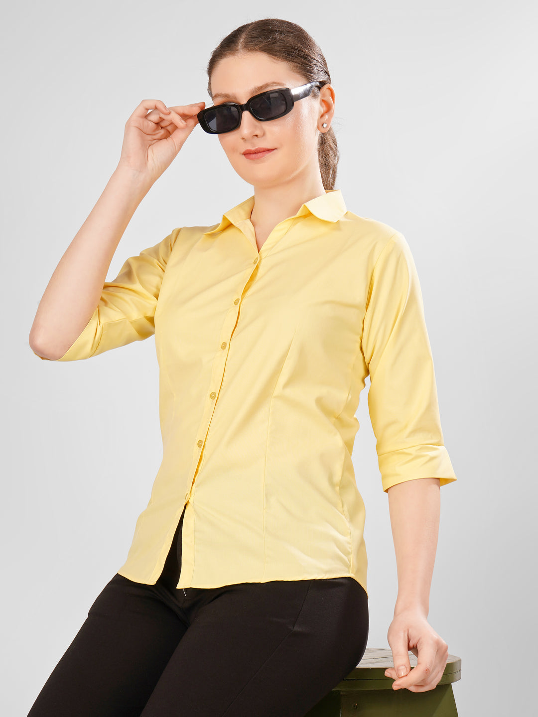 YELLOW CLASSIC COTTON SHIRT