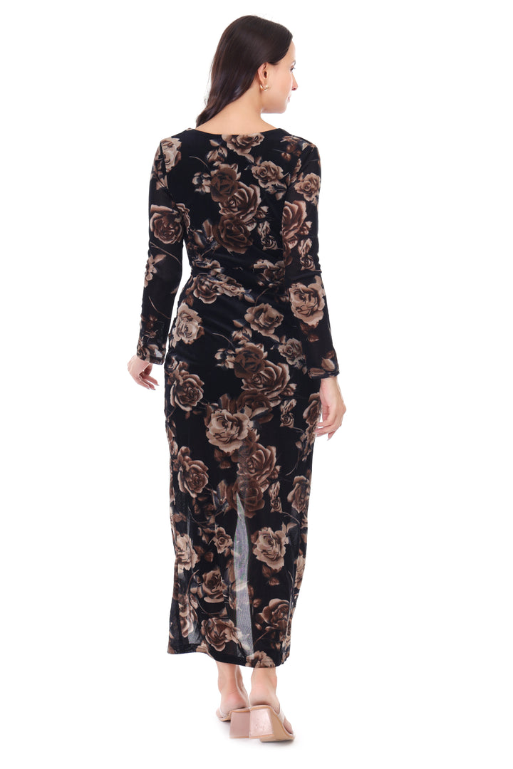 FLOWER PRINTED MAXI DRESS