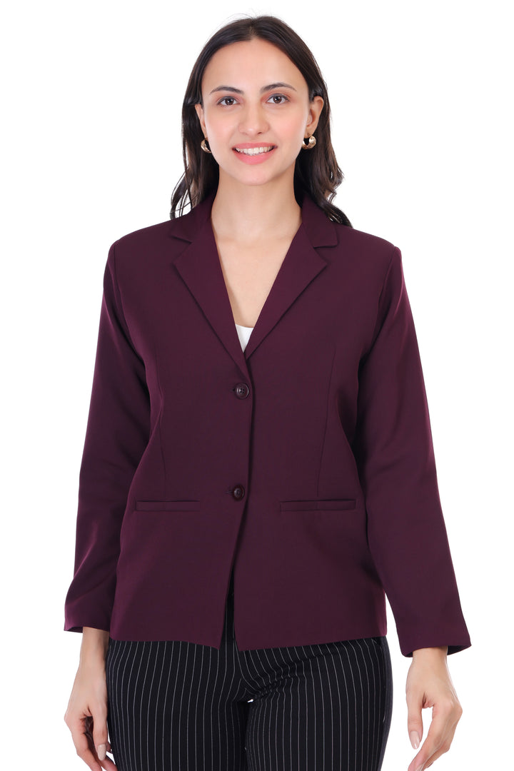 Wine Regular-fit Blazer