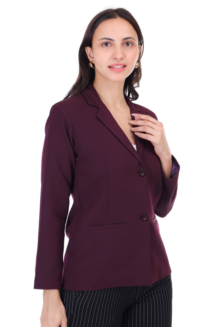 Wine Regular-fit Blazer