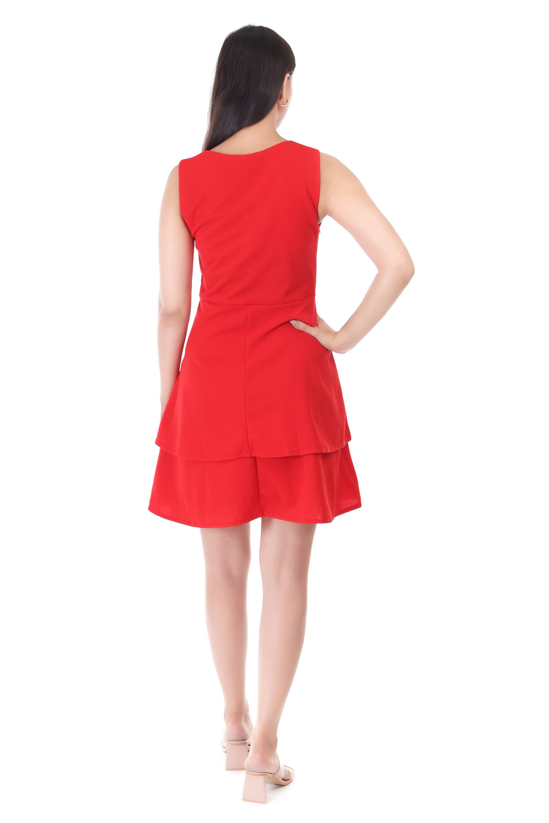 FrillFlaunt Dress - Red