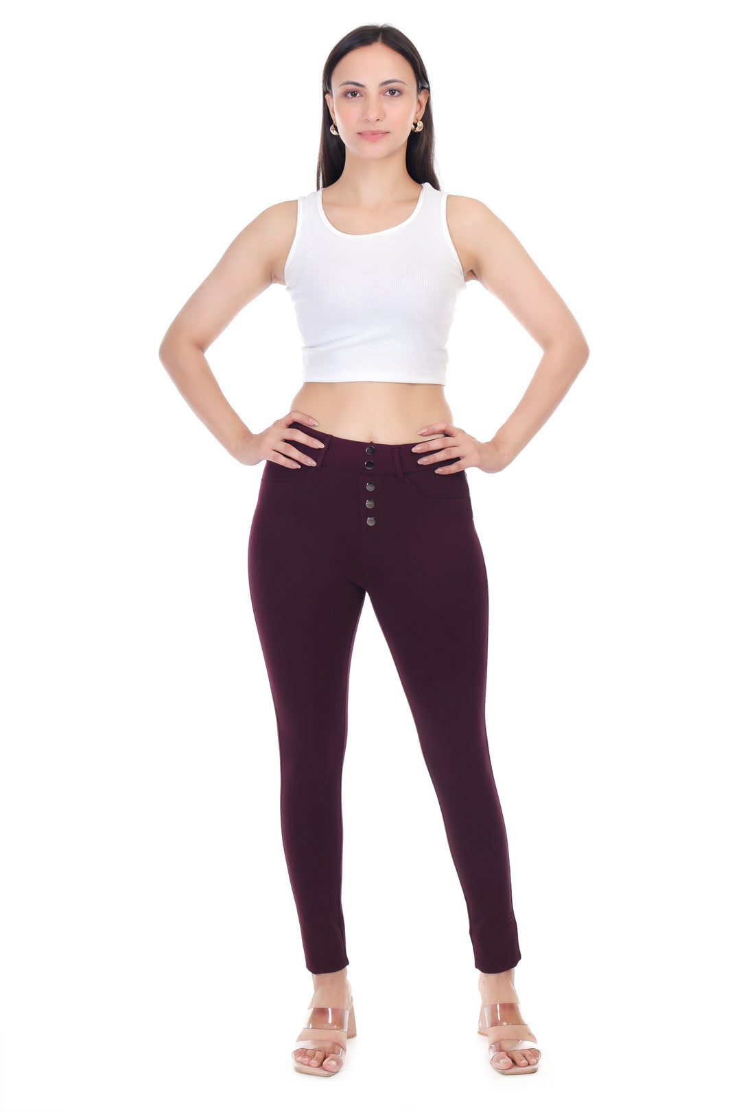 CentralZip Jeggings-Wine