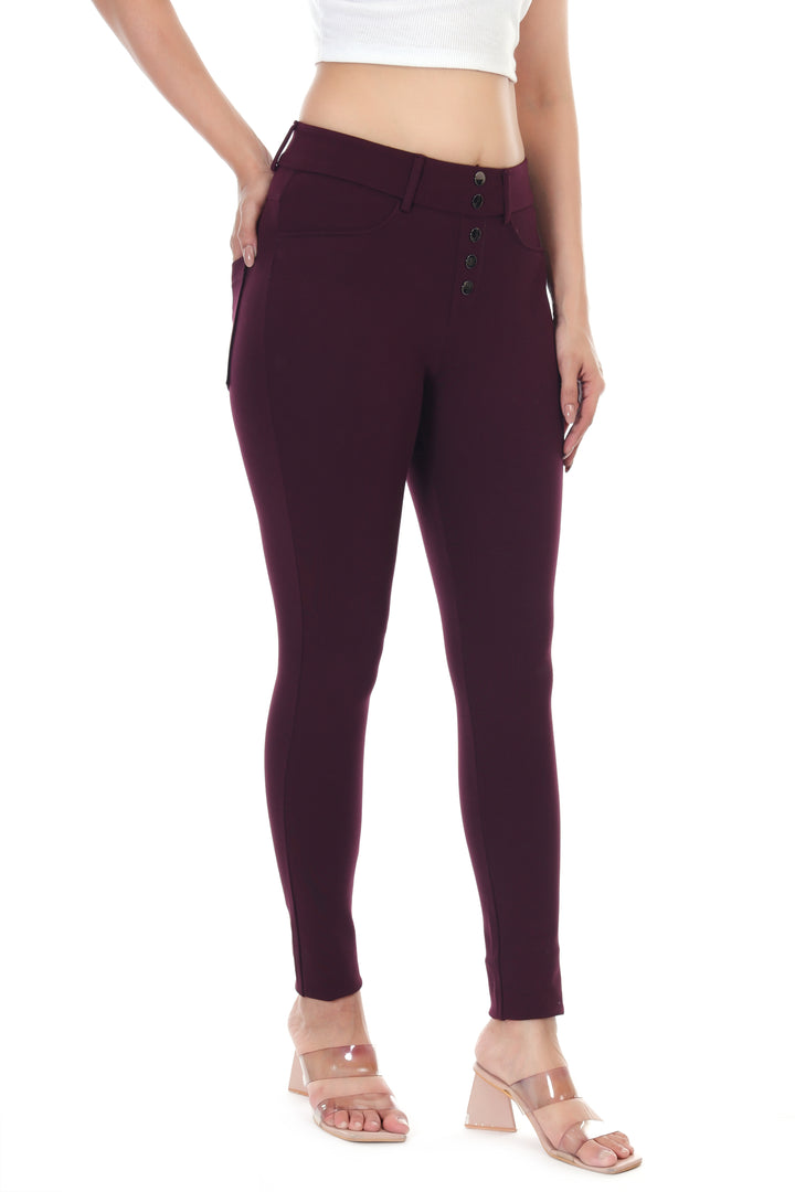 CentralZip Jeggings-Wine