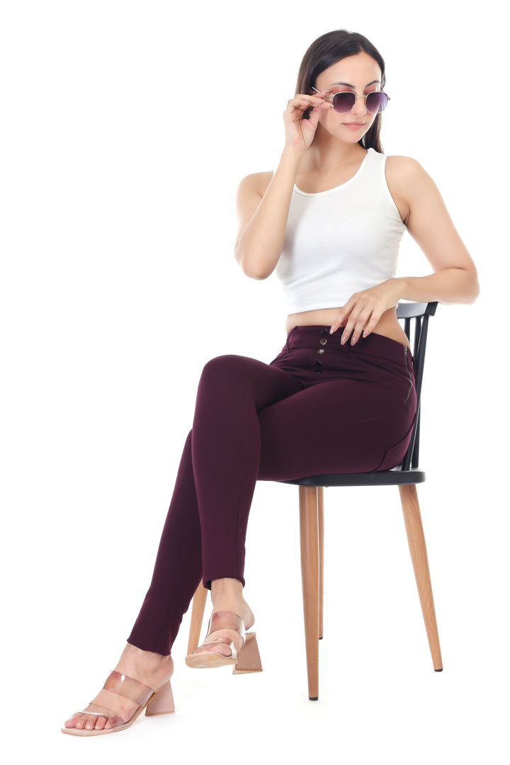 CentralZip Jeggings-Wine