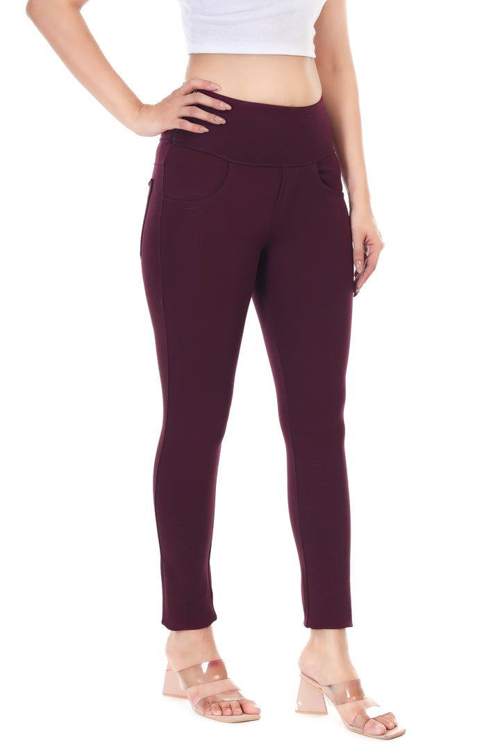 SwiftZip Jeggings - Wine