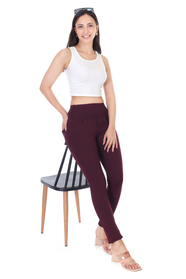 SwiftZip Jeggings - Wine