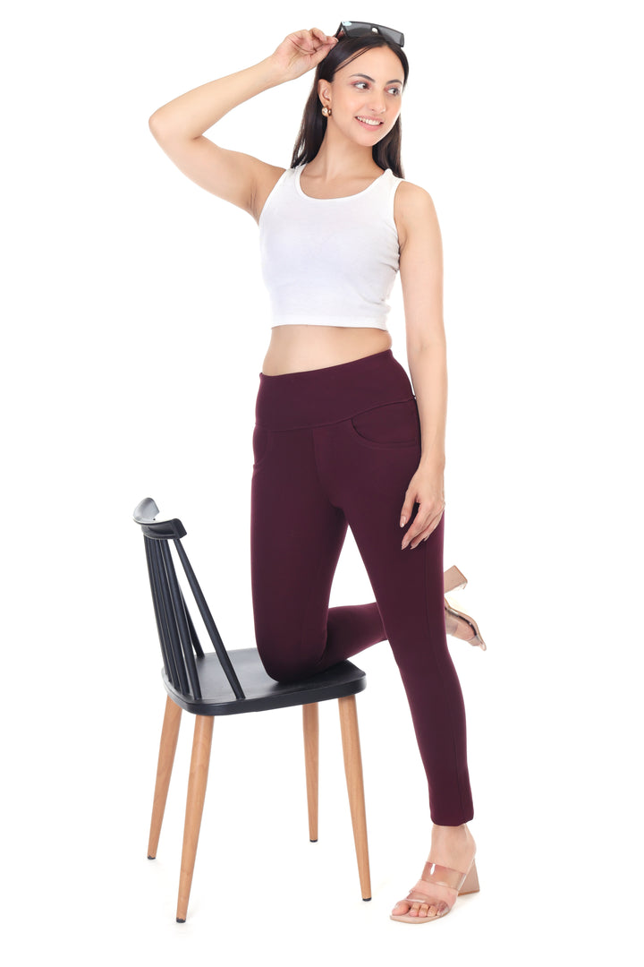 SwiftZip Jeggings - Wine