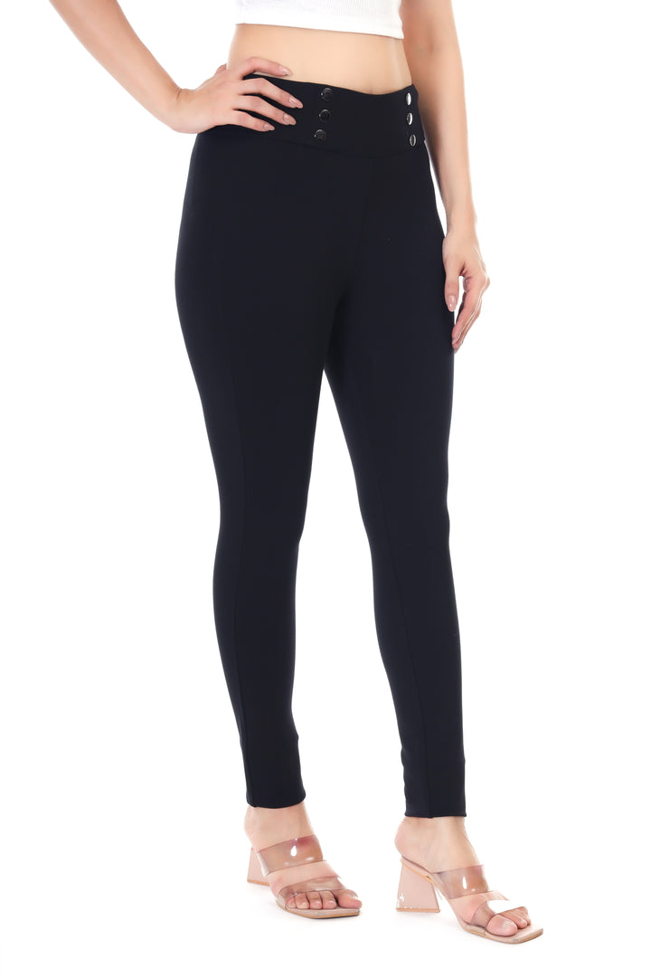 DualButton Jeggings -Black