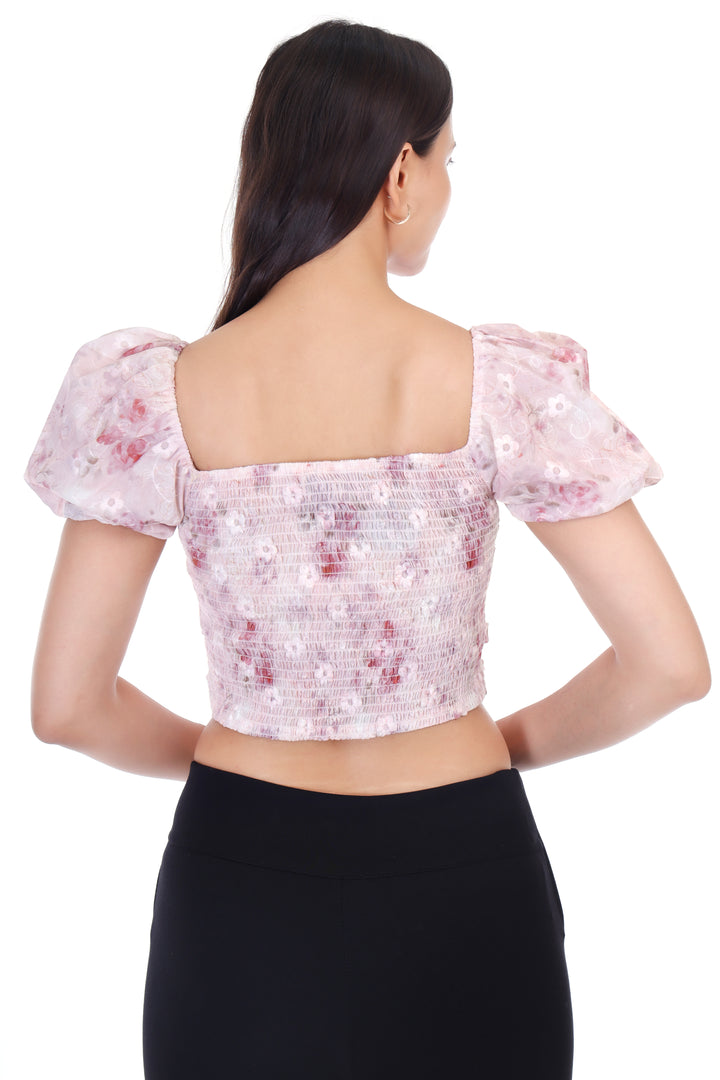 FLORAL PRINT CENTRE ZIP CROP TOP