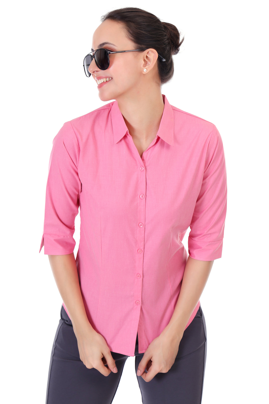 DARK PINK CLASSIC COTTON SHIRT